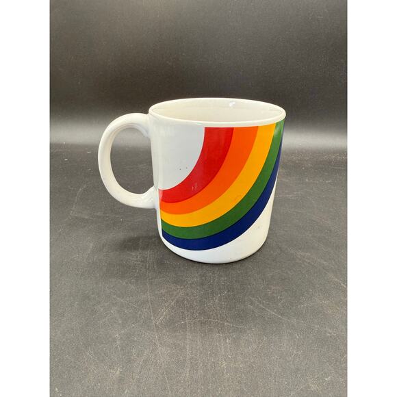 Vintage Rainbow Mug 1980s Ceramic Coffee Mug Pride Made in Korea - Picture 8 of 8
